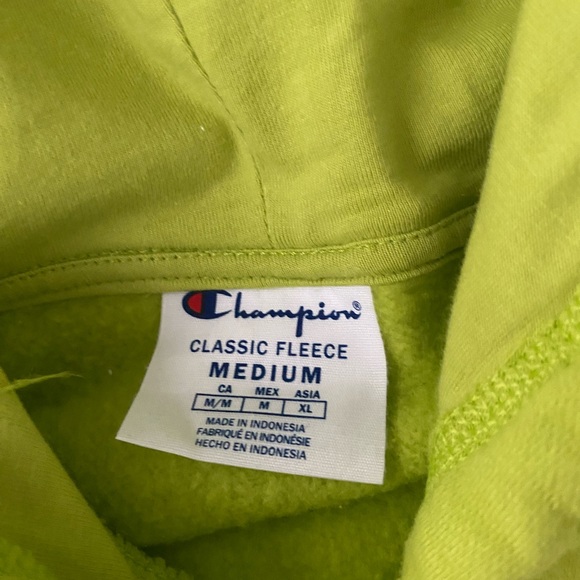 Champion Lime Green Classic Hoodie NWOT - Picture 3 of 4